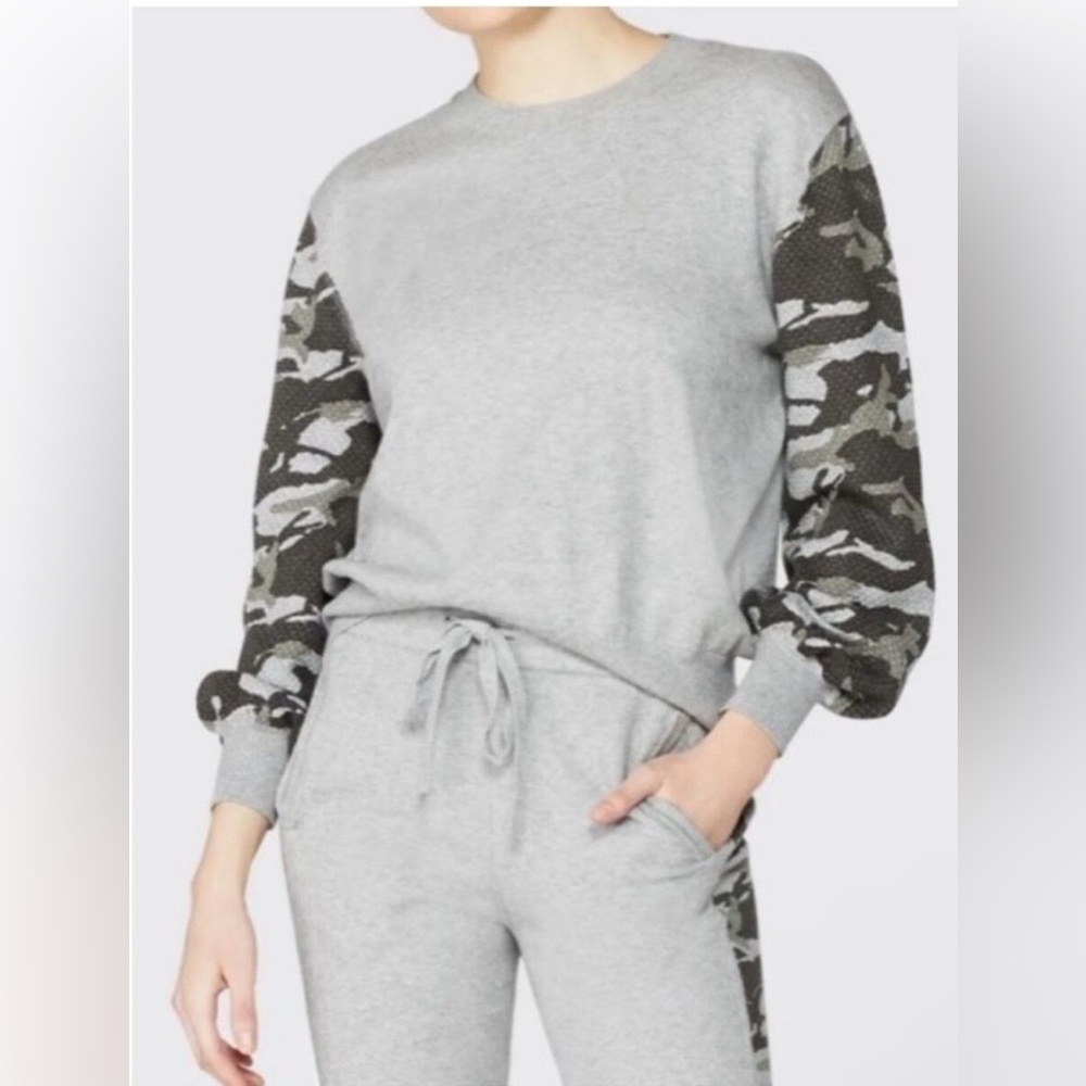 Monrow Nikita Cashmere Blend Grey Camo Sweater Women’s XS
